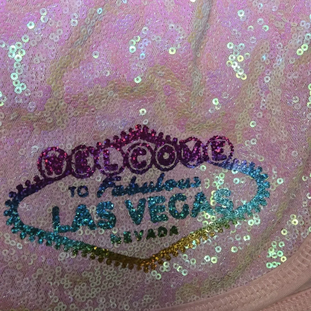 Mila Las‎ Vegas Sequin Tank & Shorts Set Women's XL Pink Sparkle Lounge Pajama